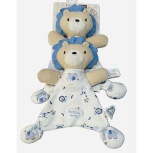 NEW Vitamins Baby Lion Plush Lovey Security Blanket 2 Pk Lay Me Down 2 Sleep HTF